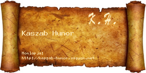 Kaszab Hunor névjegykártya
